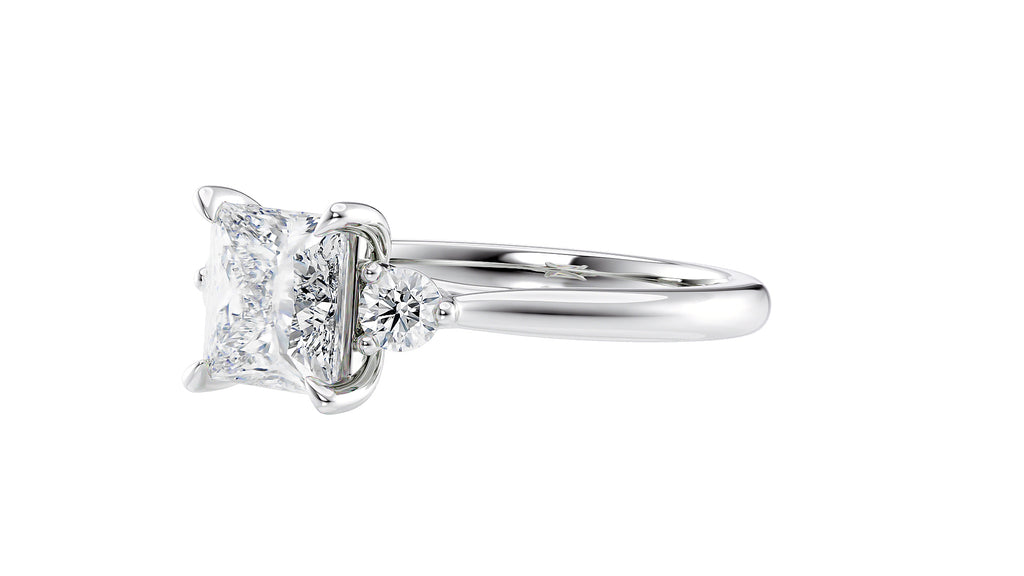 Princess Cut Classic 3 Stone Diamond Engagement Ring
