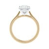 Classic princess cut diamond solitaire engagement ring 18 carat gold side view.