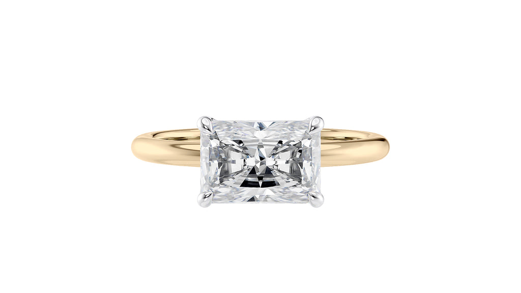 Radiant Cut Solitaire East-West Diamond Engagement Ring