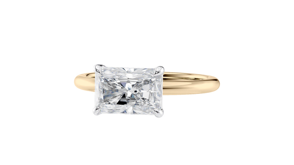 Radiant Cut Solitaire East-West Diamond Engagement Ring