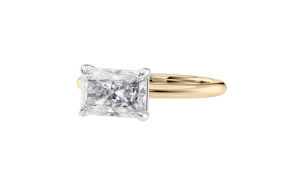 Radiant Cut Solitaire East-West Diamond Engagement Ring