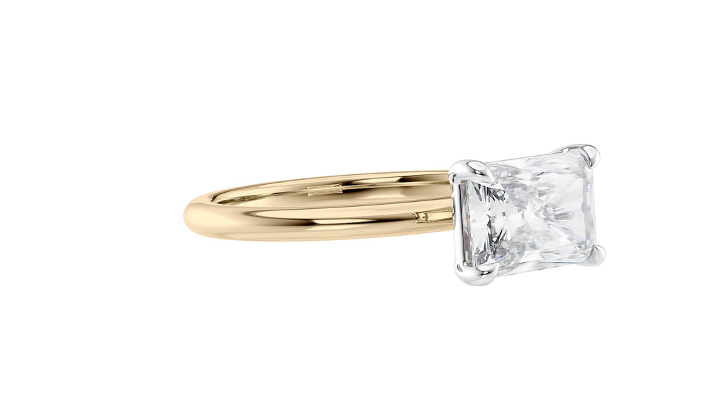 Radiant Cut Solitaire East-West Diamond Engagement Ring