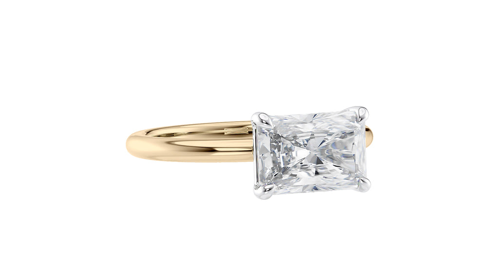 Radiant Cut Solitaire East-West Diamond Engagement Ring