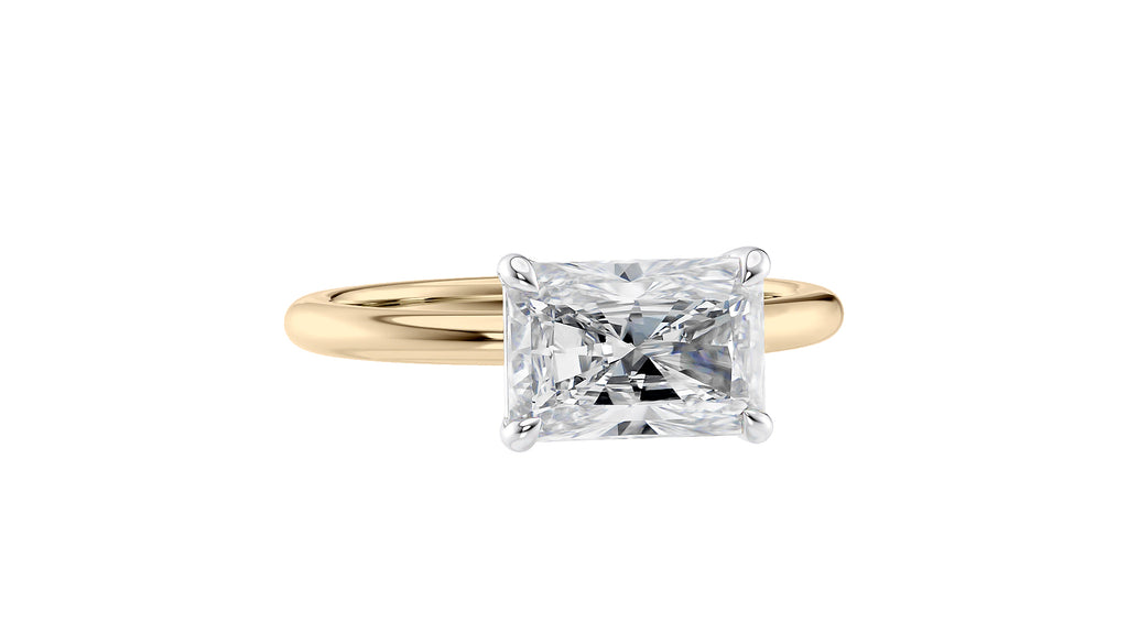 Radiant Cut Solitaire East-West Diamond Engagement Ring