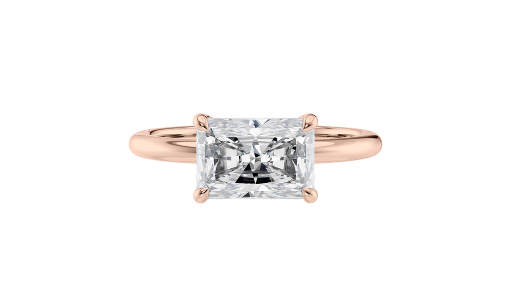 Radiant Cut Solitaire East-West Diamond Engagement Ring