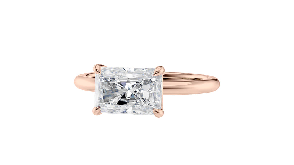 Radiant Cut Solitaire East-West Diamond Engagement Ring