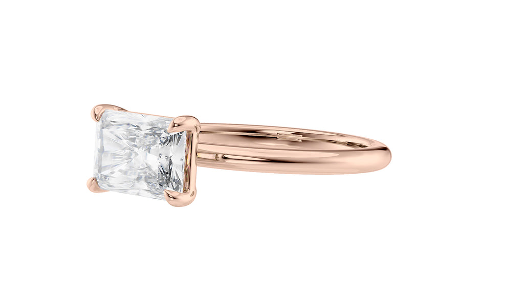 Radiant Cut Solitaire East-West Diamond Engagement Ring