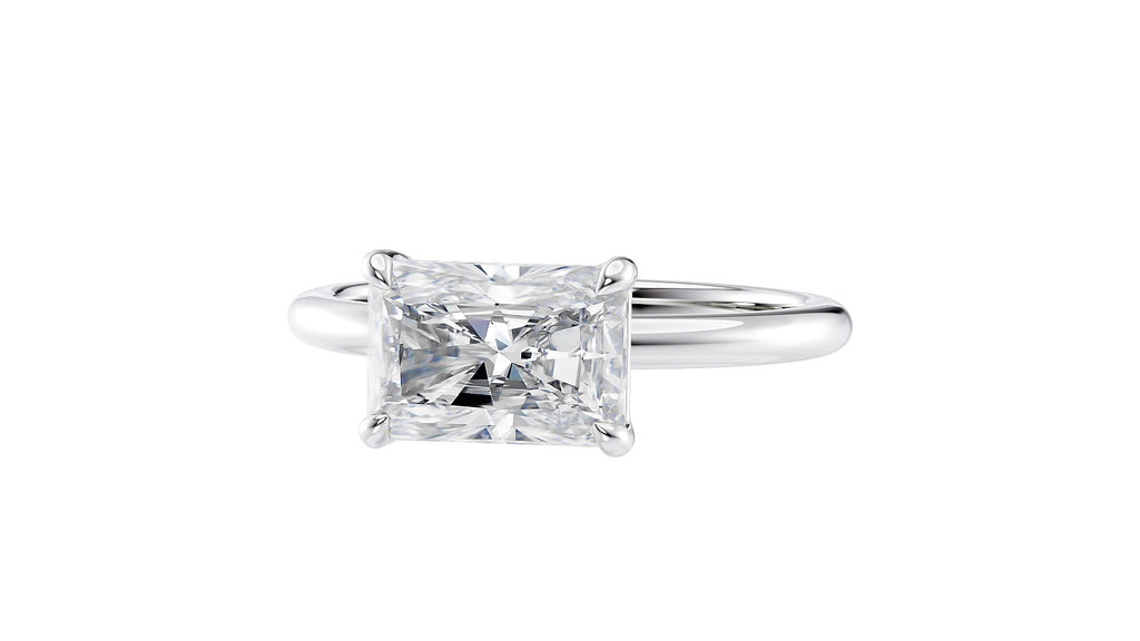 Radiant Cut Solitaire East-West Diamond Engagement Ring