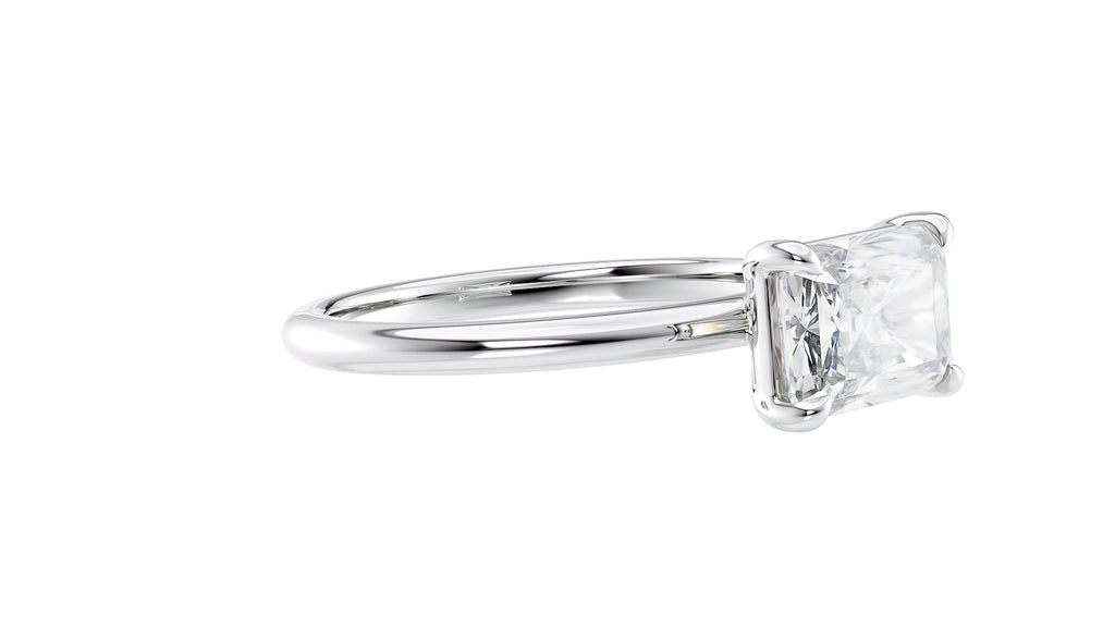 Radiant Cut Solitaire East-West Diamond Engagement Ring