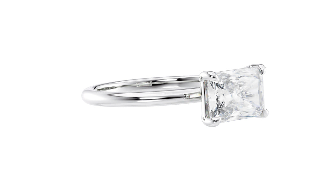 Radiant Cut Solitaire East-West Diamond Engagement Ring