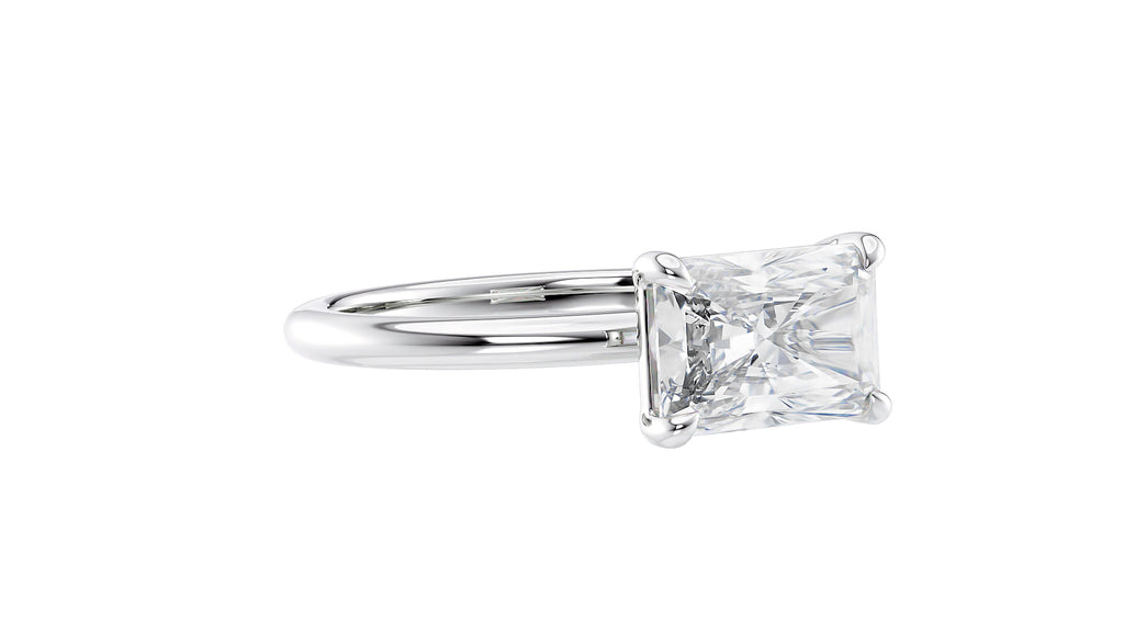 Radiant Cut Solitaire East-West Diamond Engagement Ring