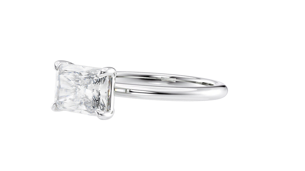 Radiant Cut Solitaire East-West Diamond Engagement Ring