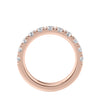 Diamond wedding ring 18ct rose gold side view.