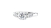 Round and Pear Cut Trilogy Diamond Engagement Ring