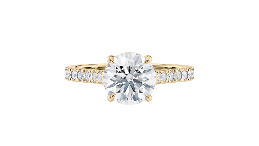 Round Solitaire Classic Diamond Band Engagement Ring
