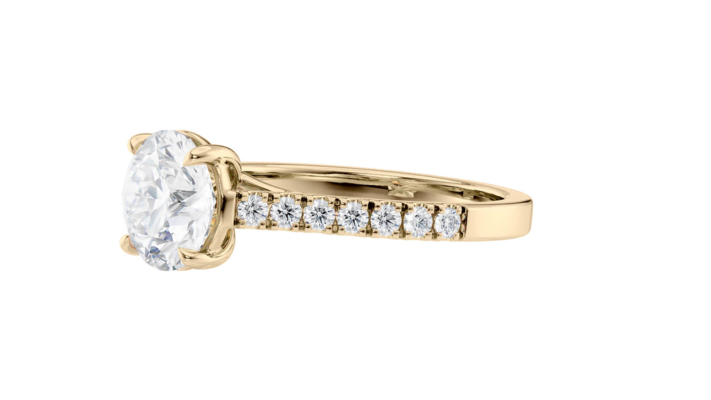 Round Solitaire Classic Diamond Band Engagement Ring