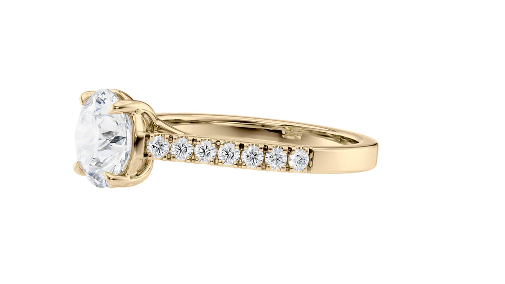 Round Solitaire Classic Diamond Band Engagement Ring