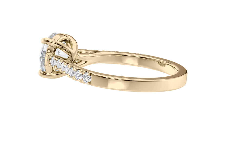 Round Solitaire Classic Diamond Band Engagement Ring