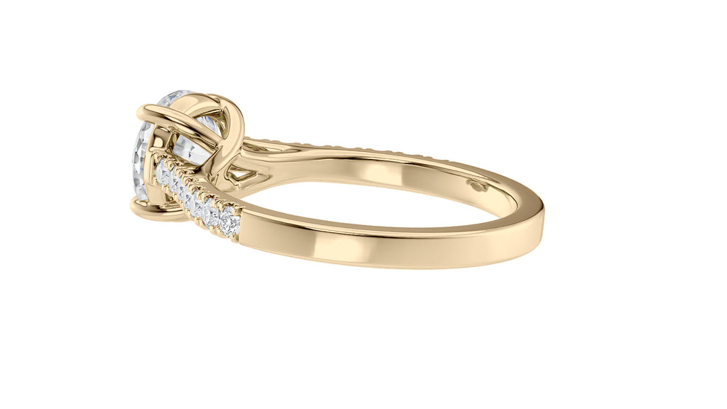 Round Solitaire Classic Diamond Band Engagement Ring