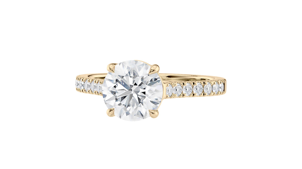 Round Solitaire Classic Diamond Band Engagement Ring