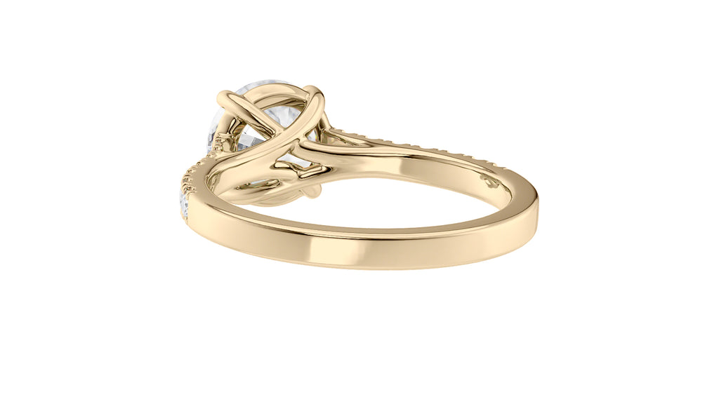 Round Solitaire Classic Diamond Band Engagement Ring