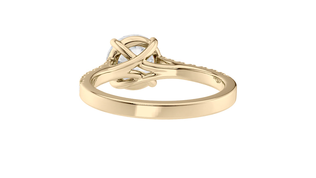 Round Solitaire Classic Diamond Band Engagement Ring