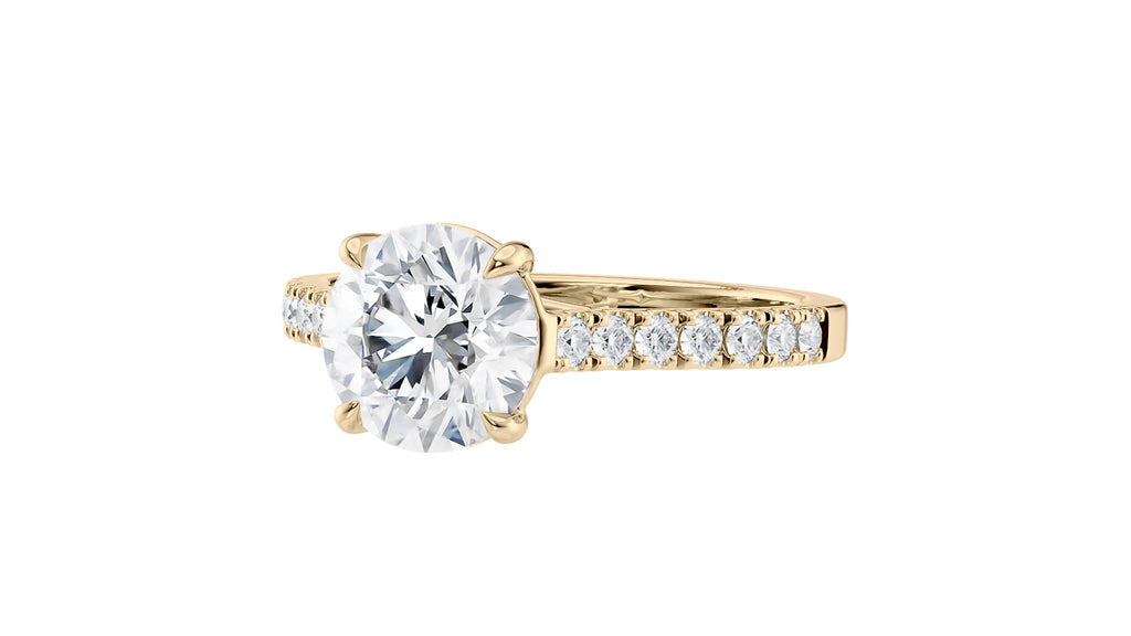 Round Solitaire Classic Diamond Band Engagement Ring