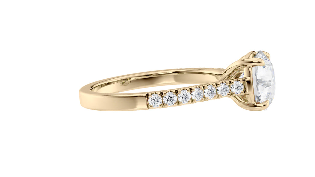 Round Solitaire Classic Diamond Band Engagement Ring