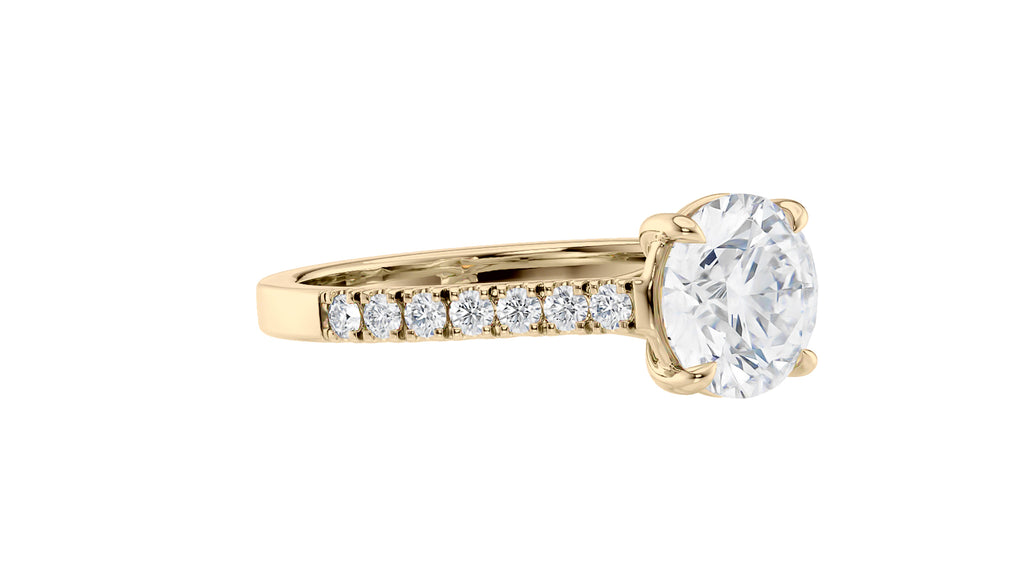 Round Solitaire Classic Diamond Band Engagement Ring