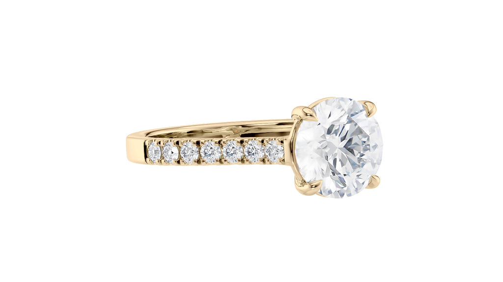 Round Solitaire Classic Diamond Band Engagement Ring