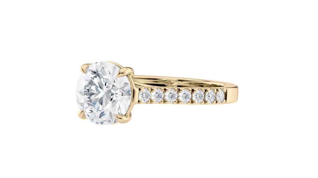 Round Solitaire Classic Diamond Band Engagement Ring