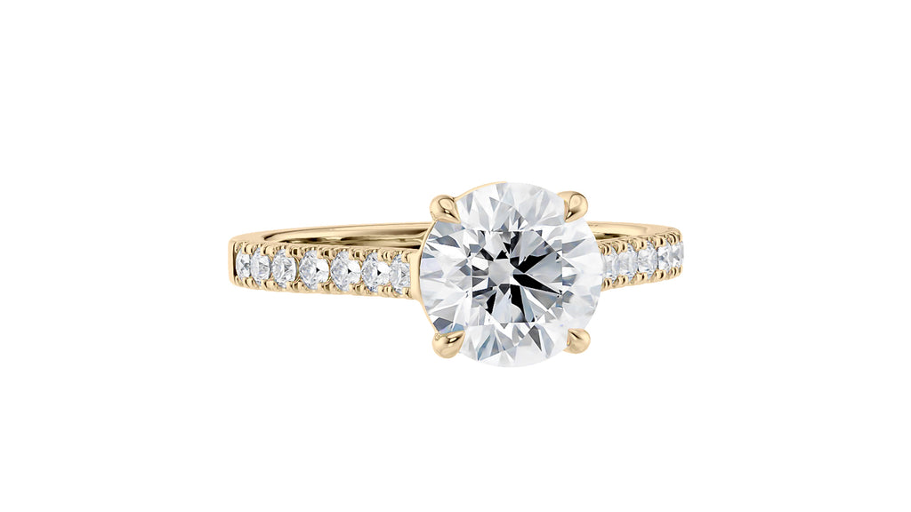 Round Solitaire Classic Diamond Band Engagement Ring