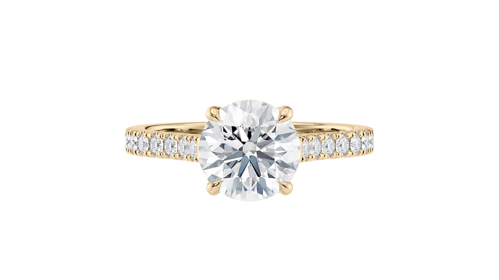 Round Solitaire Classic Diamond Band Engagement Ring