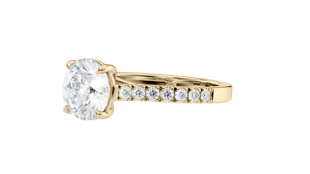 Round Solitaire Classic Diamond Band Engagement Ring