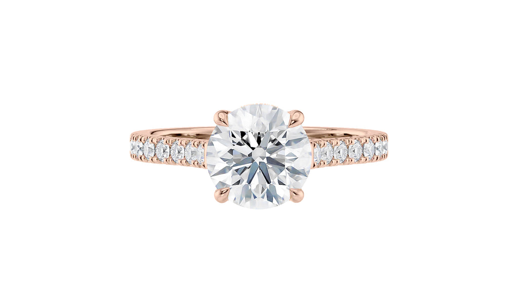 Round Solitaire Classic Diamond Band Engagement Ring