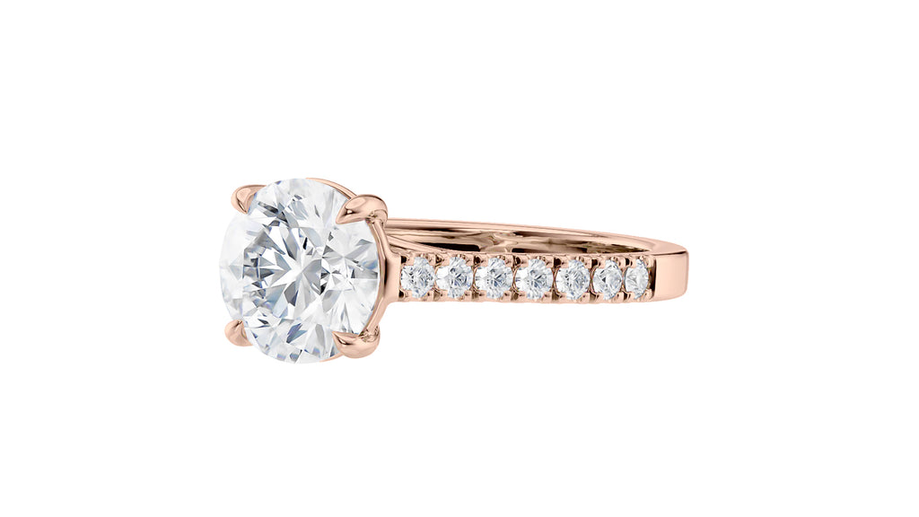 Round Solitaire Classic Diamond Band Engagement Ring