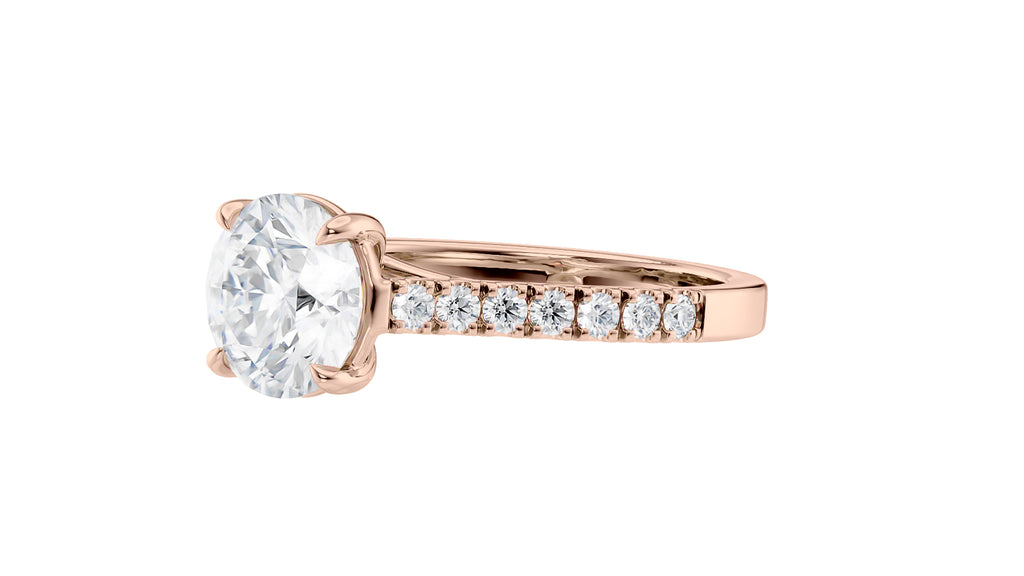 Round Solitaire Classic Diamond Band Engagement Ring