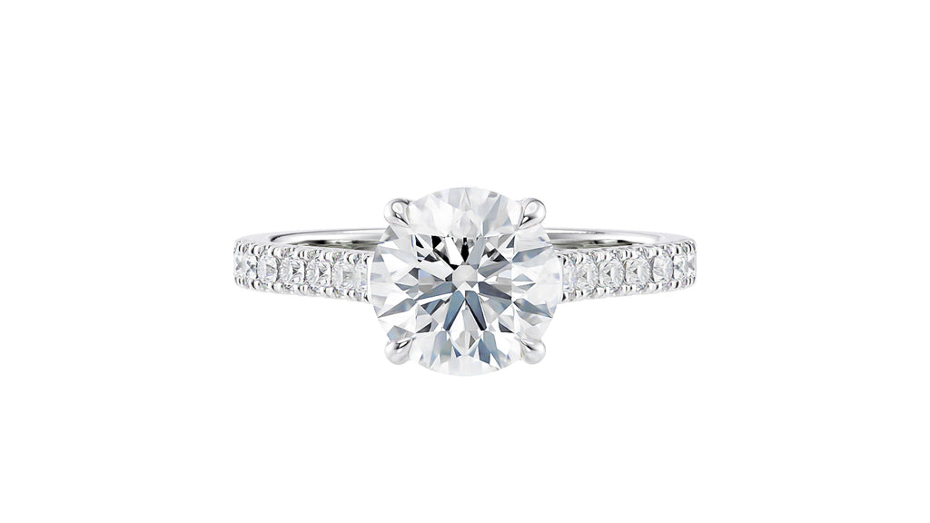 Round Solitaire Classic Diamond Band Engagement Ring