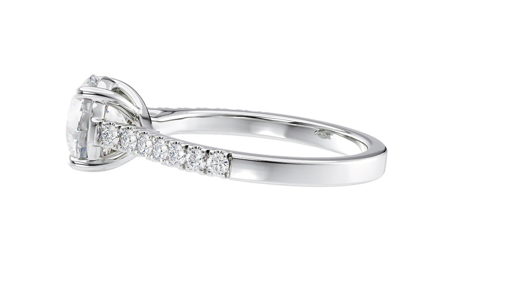 Round Solitaire Classic Diamond Band Engagement Ring