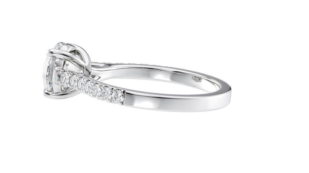 Round Solitaire Classic Diamond Band Engagement Ring