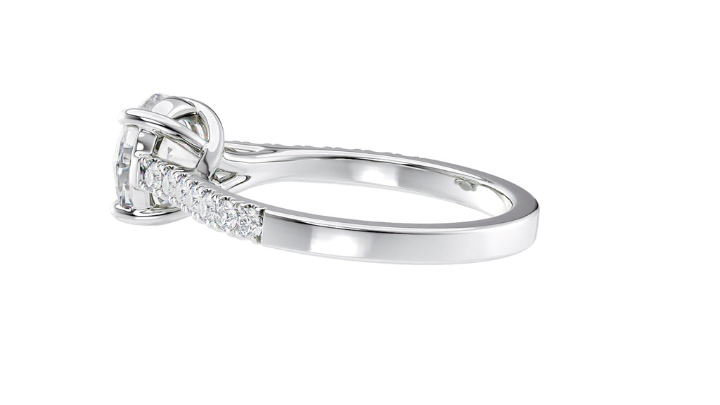 Round Solitaire Classic Diamond Band Engagement Ring