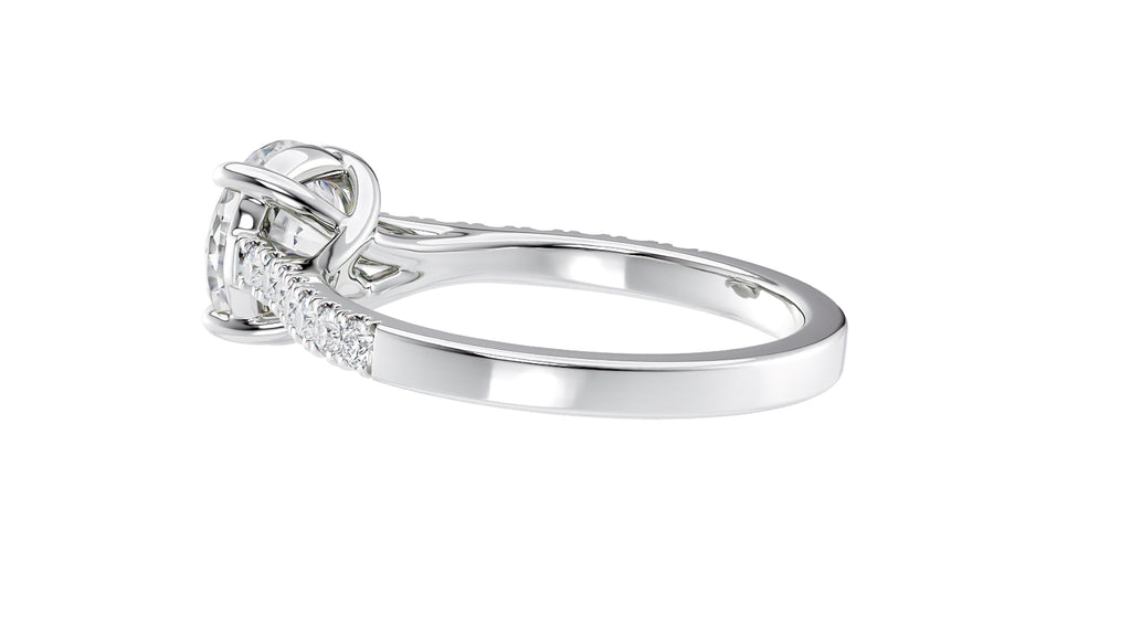 Round Solitaire Classic Diamond Band Engagement Ring