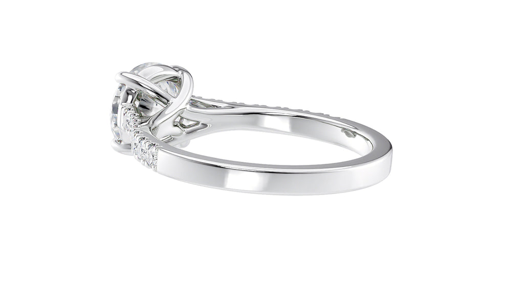 Round Solitaire Classic Diamond Band Engagement Ring