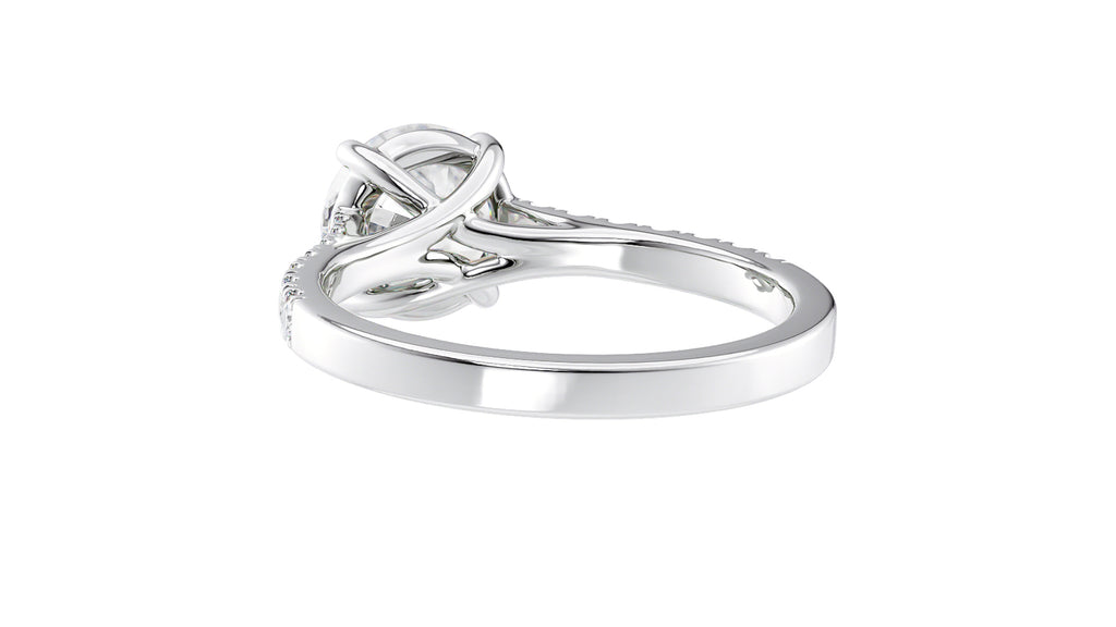 Round Solitaire Classic Diamond Band Engagement Ring