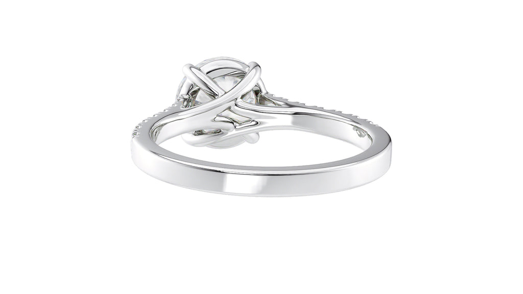 Round Solitaire Classic Diamond Band Engagement Ring