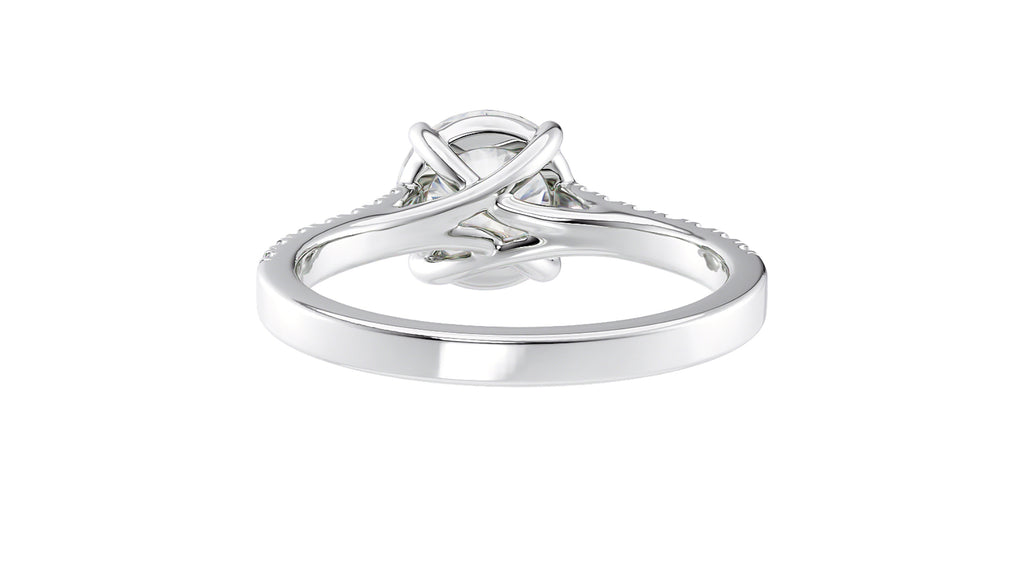 Round Solitaire Classic Diamond Band Engagement Ring