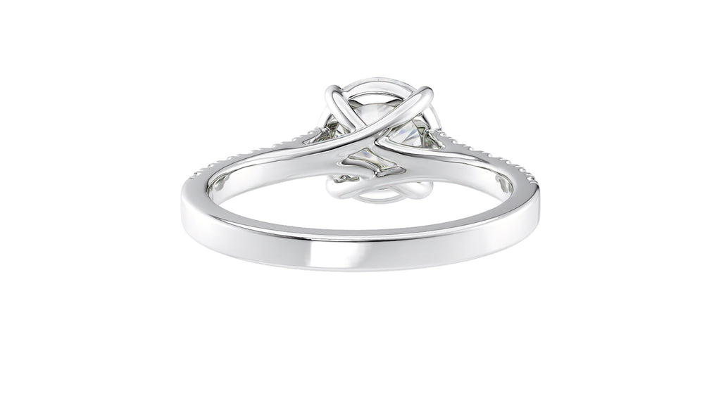 Round Solitaire Classic Diamond Band Engagement Ring