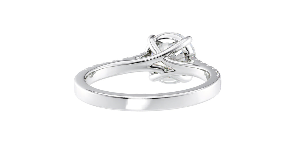 Round Solitaire Classic Diamond Band Engagement Ring