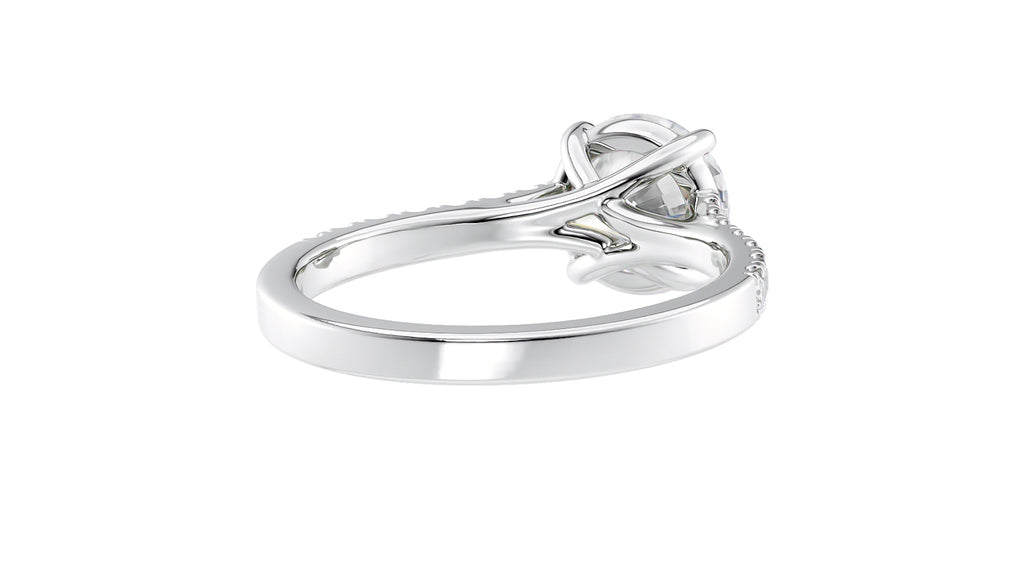 Round Solitaire Classic Diamond Band Engagement Ring