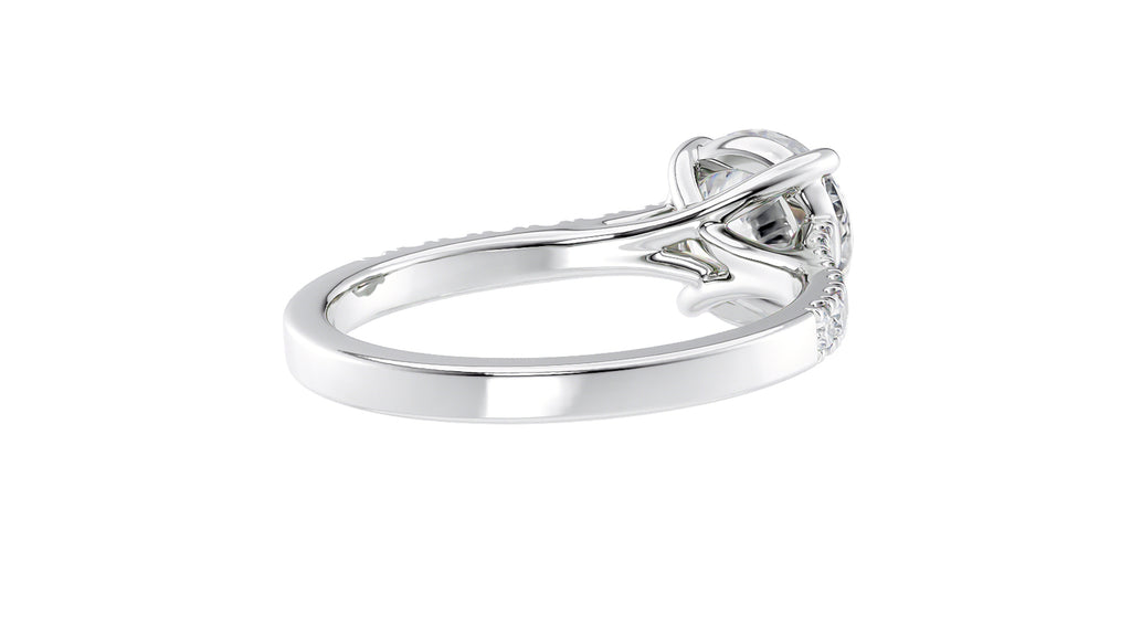 Round Solitaire Classic Diamond Band Engagement Ring